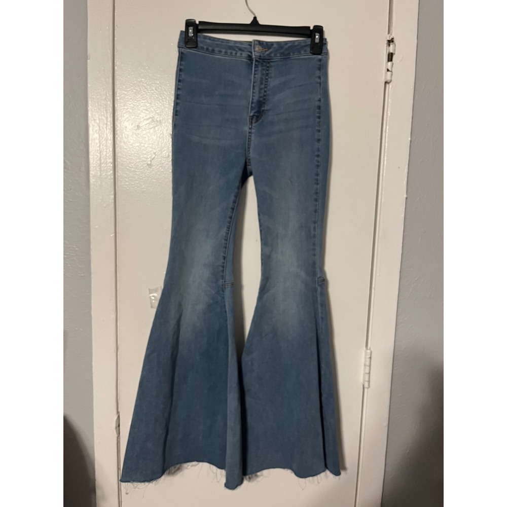 We The Free Free People Just‎ Float On Flare Jeans Blue High Rise Bell Bottom 25